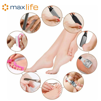 MaxLife Professional Stainless Steel Pedicure Tools Set 20 in 1, Foot Care Kit