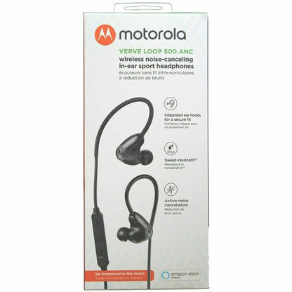 Motorola Verve Loop 500 ANC Wireless Noise Cancelling In Ear Sport Sweat Resistant Bluetooth Headphones