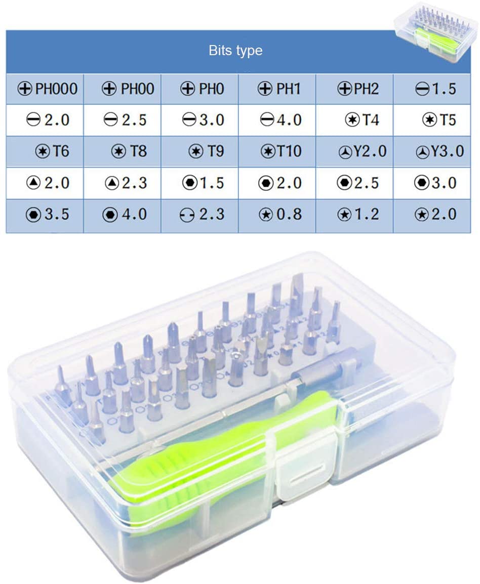 Precision Screwdriver Set 32 in 1 Multifunction Professional Magnetic Screwdriver Set Kits Repair Tools Screwdriver for Phones Laptop Computer Glasses