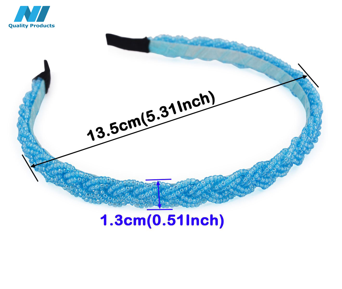 N1 Hairband Elegant Braids Design Women's Beaded Hair Hoop Headband, Bride Head Band, Hair Accessories