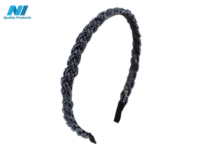 N1 Hairband Elegant Braids Design Women's Beaded Hair Hoop Headband, Bride Head Band, Hair Accessories