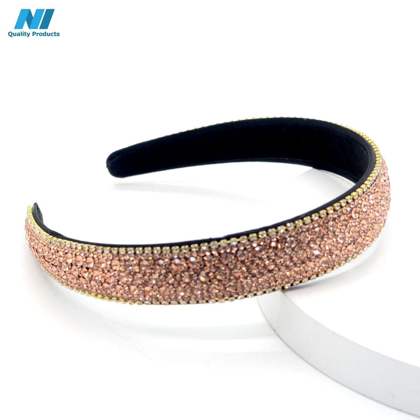 N1 Rhinestone Diamond Headband, Embellished Beaded, Jeweled Bling Fashion Headbands, Sparkly Crystal Hairband