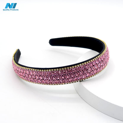 N1 Rhinestone Diamond Headband, Embellished Beaded, Jeweled Bling Fashion Headbands, Sparkly Crystal Hairband