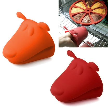 Silicone Oven Gloves Heat Resistant Mini Mitt Pot Holder Dog Head Shaped