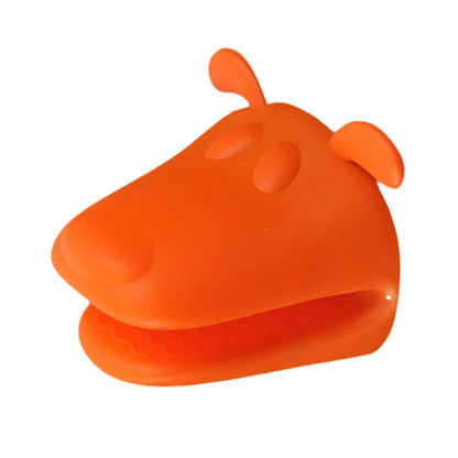 Silicone Oven Gloves Heat Resistant Mini Mitt Pot Holder Dog Head Shaped