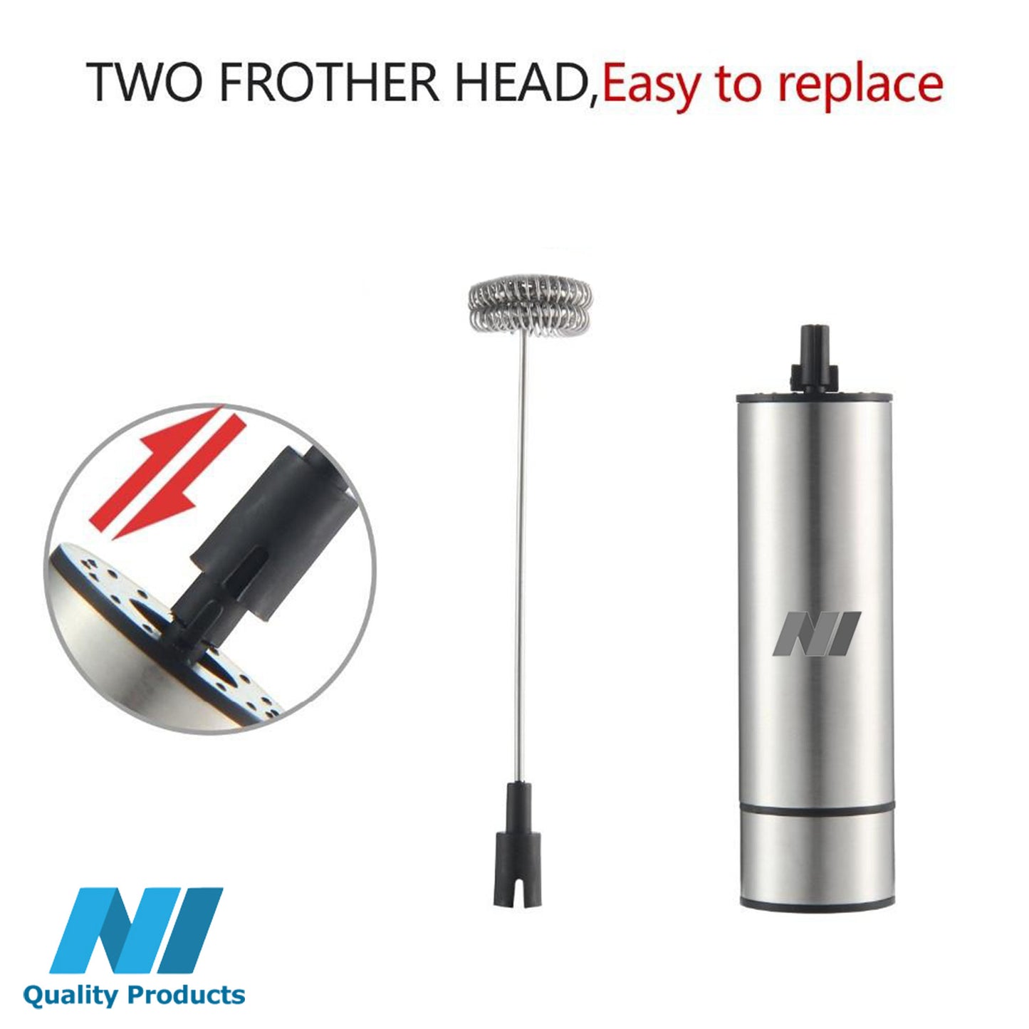 N1- Electric Milk Frother Powerful 22000 RPM Motor, High Quality Stainless Steel Drink Foamer Whisk Mixer Stirrer Coffee Eggbeater Cappuccino Latte Maker