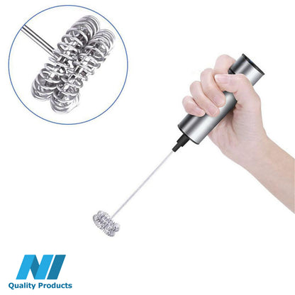 N1- Electric Milk Frother Powerful 22000 RPM Motor, High Quality Stainless Steel Drink Foamer Whisk Mixer Stirrer Coffee Eggbeater Cappuccino Latte Maker