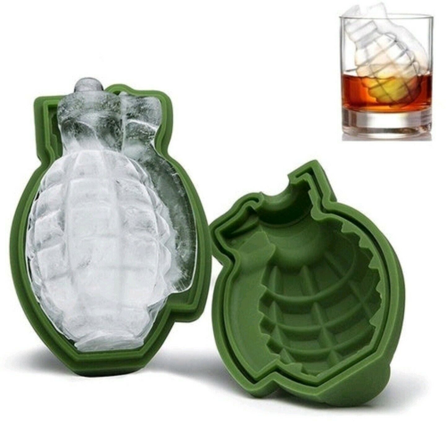 Ice Cube Mold 3D Grenade Shape Maker Bar Party Silicone Trays Mold