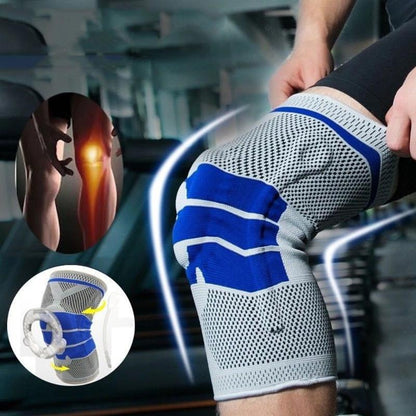 N1 Silicone Knee Brace, Full Spring Support, Strong Meniscus Compression 3D Protection