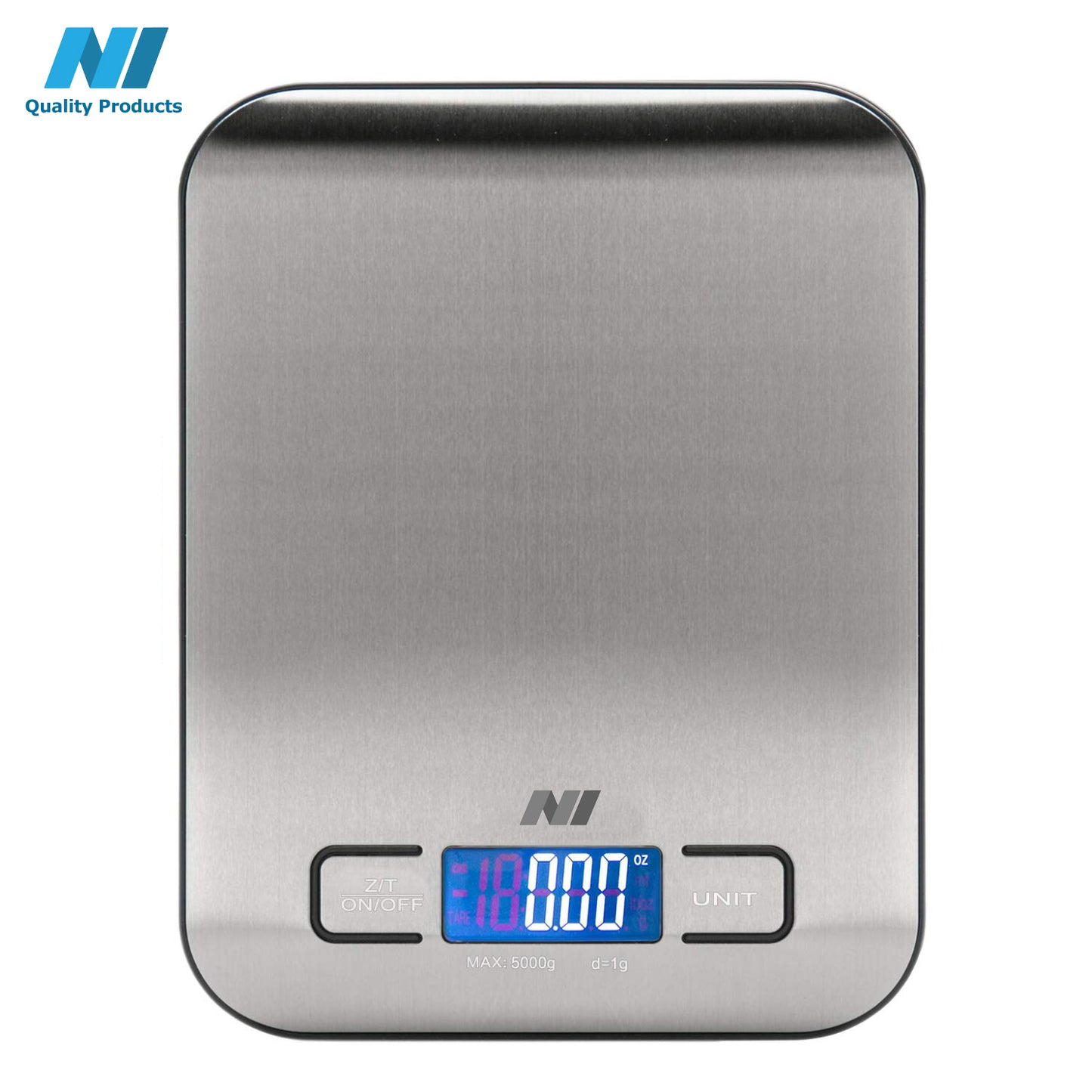 N1- Digital Kitchen Food Scale Multifunction High Accuracy 11 lb 5 kg,LCD Display, Stainless Steel Silver