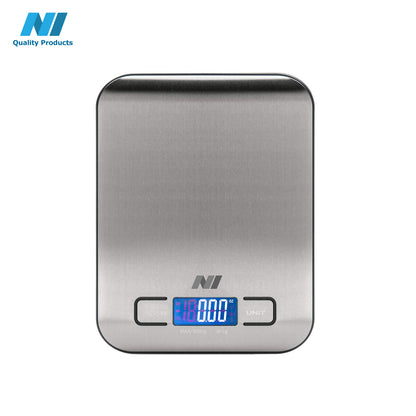 N1- Digital Kitchen Food Scale Multifunction High Accuracy 11 lb 5 kg,LCD Display, Stainless Steel Silver