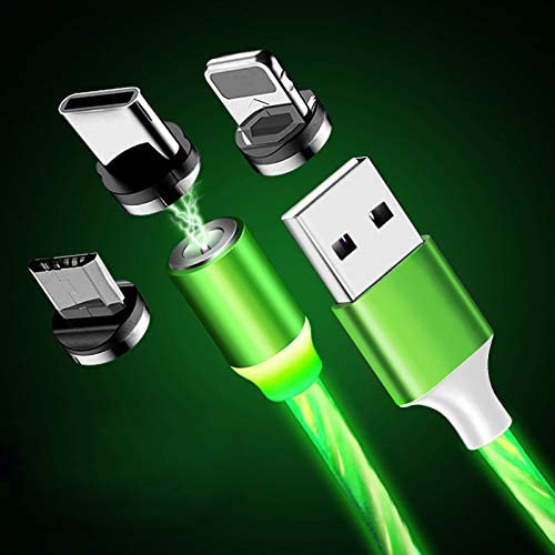 USB Magnetic Universal Charging Cable, LED Flowing Light Magnetic Cable For Apple, Samsung, Android