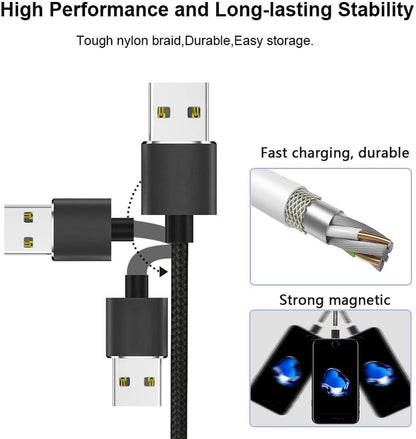 USB Magnetic Universal Charging Cable, High Quality Nylon Bend Free Magnetic Cable For Apple, Samsung, Android