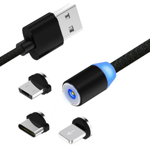 USB Magnetic Universal Charging Cable, High Quality Nylon Bend Free Magnetic Cable For Apple, Samsung, Android