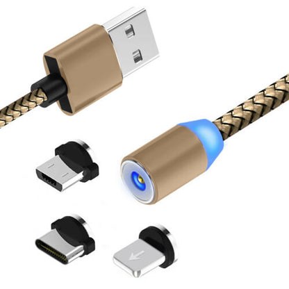 USB Magnetic Universal Charging Cable, High Quality Nylon Bend Free Magnetic Cable For Apple, Samsung, Android