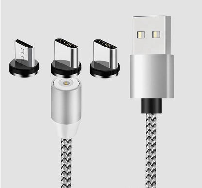 USB Magnetic Universal Charging Cable, High Quality Nylon Bend Free Magnetic Cable For Apple, Samsung, Android