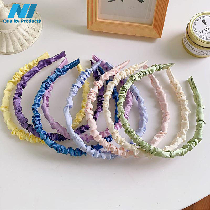 N1 Wrinkled Hairband Casual Design Women's Hair Hoop Headband,  Hair Accessories