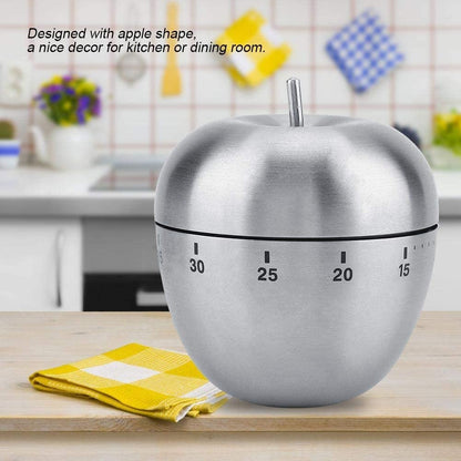 N1 60 Minute Kitchen Cook Cooking Timer, Apple Shaped Stainless Steel Cooking Timer