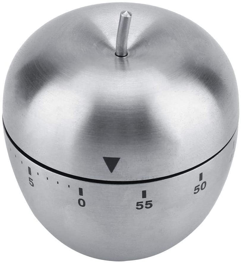 N1 60 Minute Kitchen Cook Cooking Timer, Apple Shaped Stainless Steel Cooking Timer