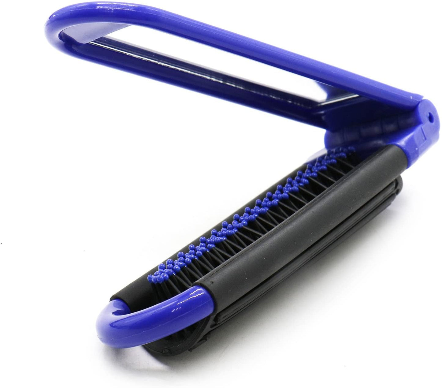 Portable Folding Hair Brush With Mirror Compact Travel Comb