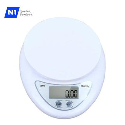 Digital Kitchen Scale, Multifunction Food Scale, Diet Food Compact Kitchen Scale Measures in Grams and Ounces 5KG / 11 LB