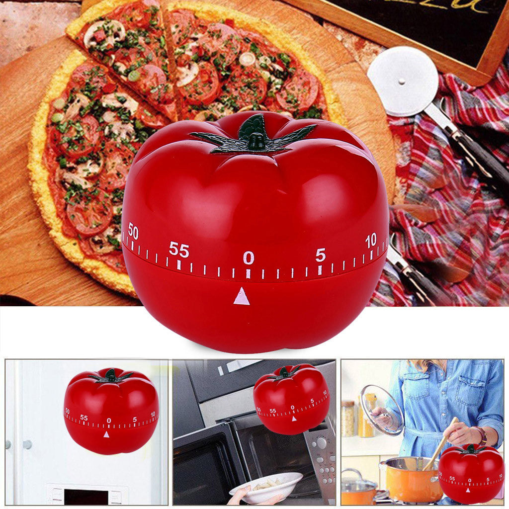 Mechanical Kitchen Countdown Timer Tomato Design, 60 Minutes Reminder Alarm