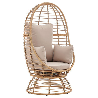 Prestige Patio - Outdoor Wicker Swivel Basket Egg Chair, Pod Chair, Lounge Chair with Cushion