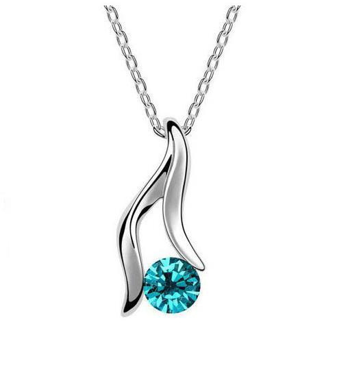 Sterling Silve-Plated  Dazzling Blue Topaz Pendant