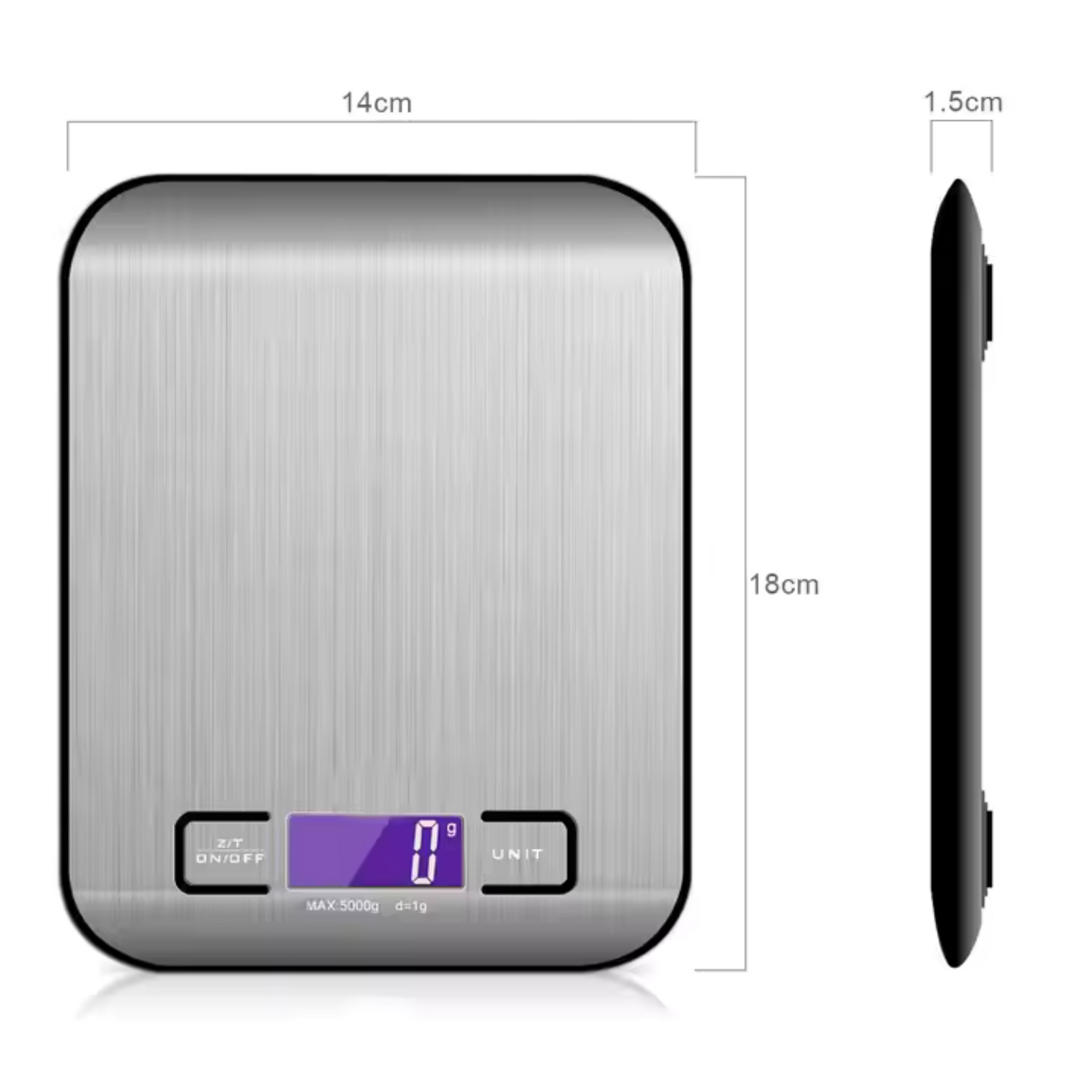 Stainless Steel Digital Food Scale, 11lb Kitchen Scales Grams & Ounces For Weight Loss , Cooking