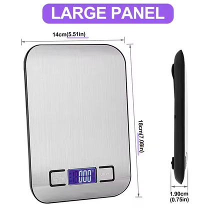 Stainless Steel Digital Food Scale, 11lb Kitchen Scales Grams & Ounces For Weight Loss , Cooking