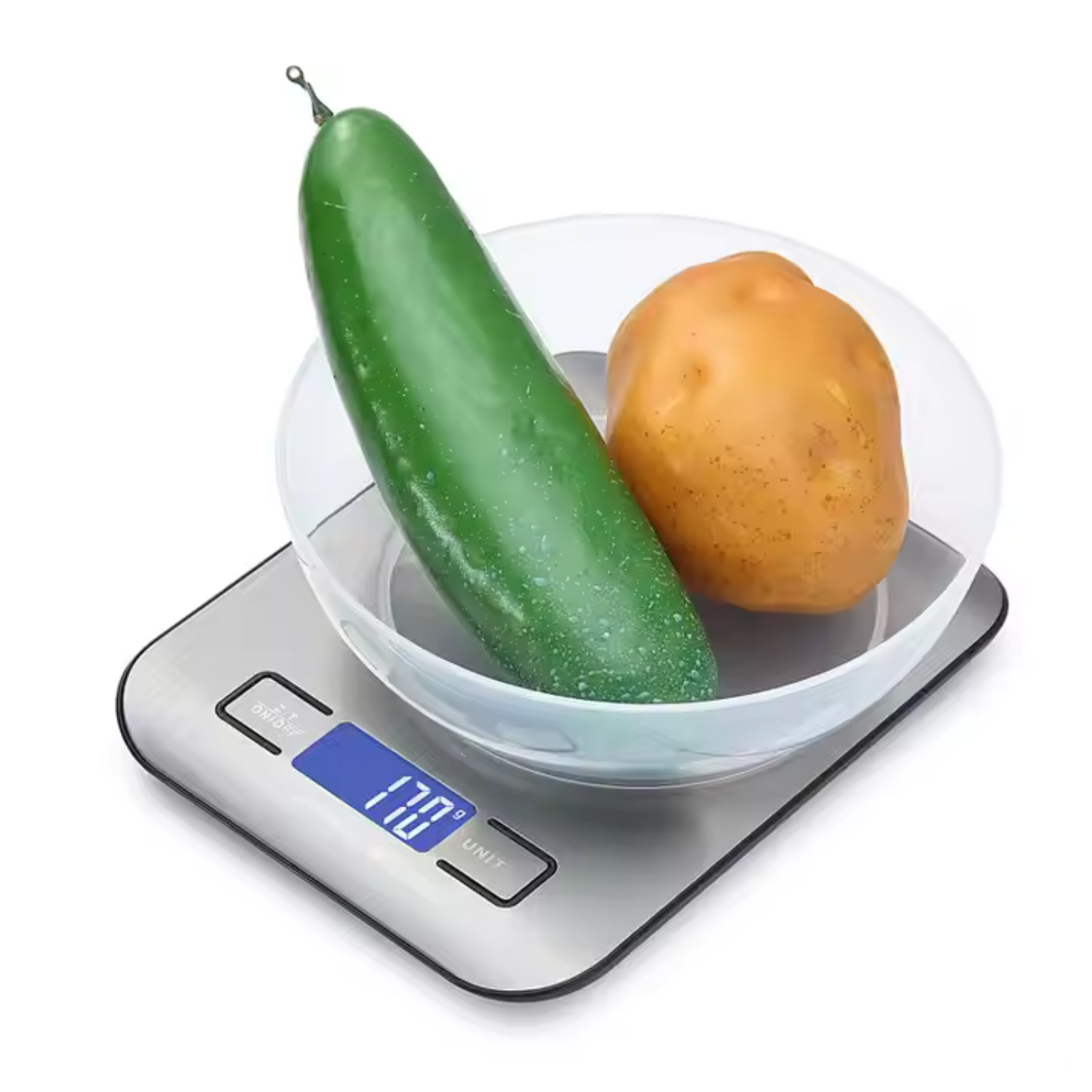 Stainless Steel Digital Food Scale, 11lb Kitchen Scales Grams & Ounces For Weight Loss , Cooking