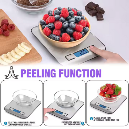 Stainless Steel Digital Food Scale, 11lb Kitchen Scales Grams & Ounces For Weight Loss , Cooking