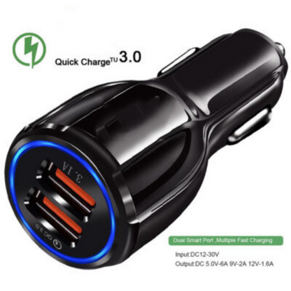 N1 - 2-Port USB Fast Charging Car Charger, Powerful QC3.0 Quick Charger 2-Amp QC Universal For iPhone and Android