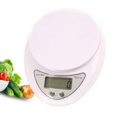 Digital Kitchen Scale, Multifunction Food Scale, Diet Food Compact Kitchen Scale Measures in Grams and Ounces 5KG / 11 LB