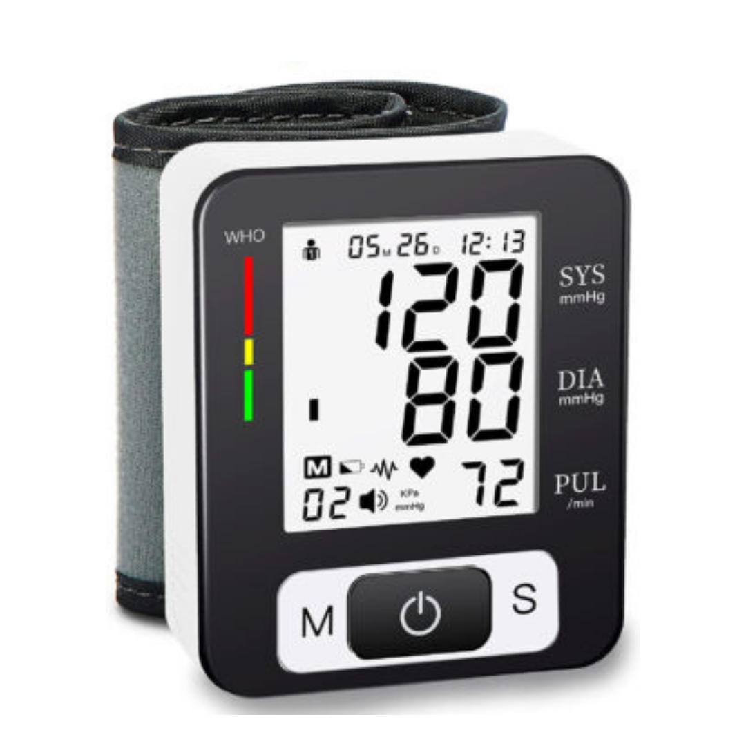 Blood Pressure Monitor With Heart Rate - Automatic Wrist Cuff Blood Pressure Machine With LCD Display, 99 Set Memory, and Carrying Case