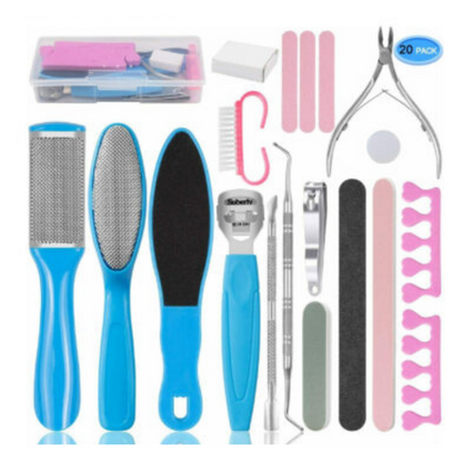 MaxLife Professional Stainless Steel Pedicure Tools Set 20 in 1, Foot Care Kit