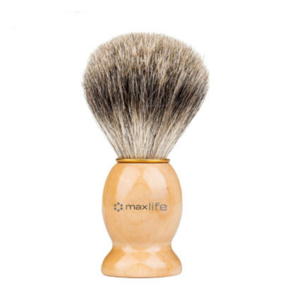 Max Life Shaving Brush Perfect Shave Barber Hard Wooden Handle Soft Badger Hair Feel