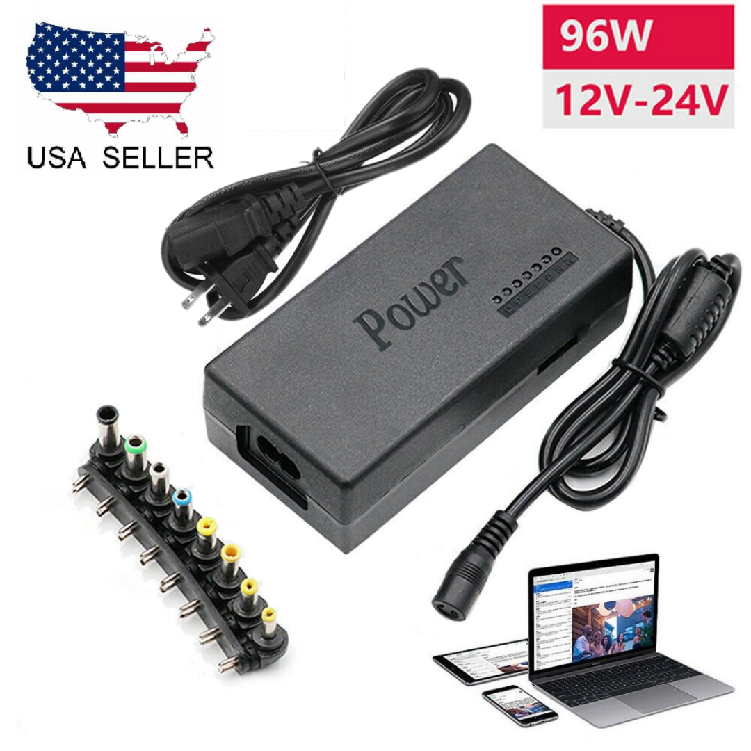 Universal Laptop Charger Adapter 96W for Most Brands Lenovo, HP, Samsung, Dell, Sony, Asus, Acer - New