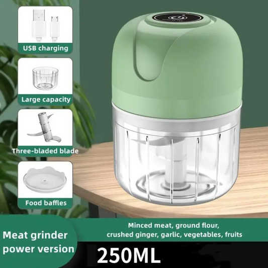 Electric Wireless Garlic Onion Stirring Device Cordless Meat Grinder with USB Charging for Vegetable, Pepper, Onion, Baby Food, Seasoning, Nuts