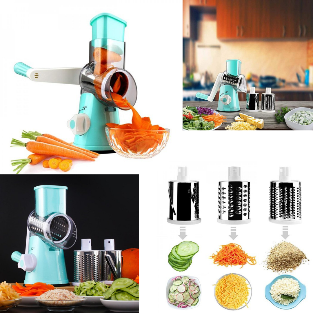 Rotary Cheese Grater, 3 Interchangeable Blades, Powerful Suction, Dishwasher Safe, Mandolines & Slicers