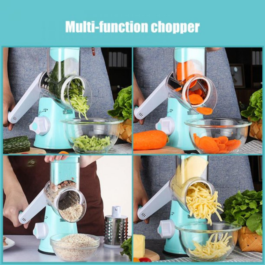 Rotary Cheese Grater, 3 Interchangeable Blades, Powerful Suction, Dishwasher Safe, Mandolines & Slicers