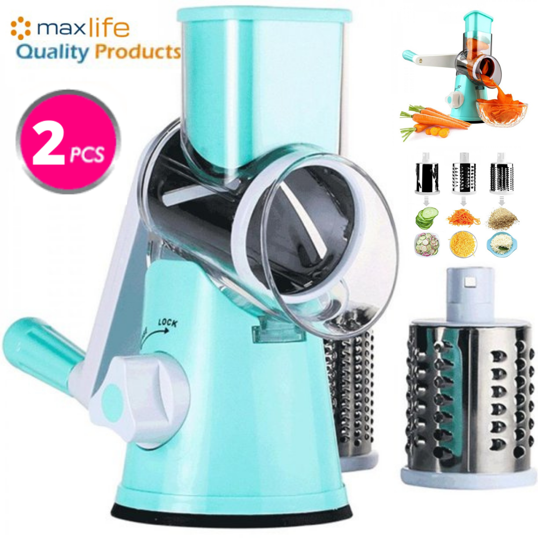 Rotary Cheese Grater, 3 Interchangeable Blades, Powerful Suction, Dishwasher Safe, Mandolines & Slicers