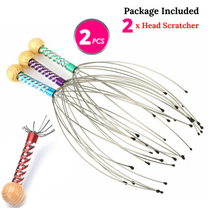 2Pcs Head Massager Scratcher Neck Massage Scalp Relax Calm Stress Relief Octopus