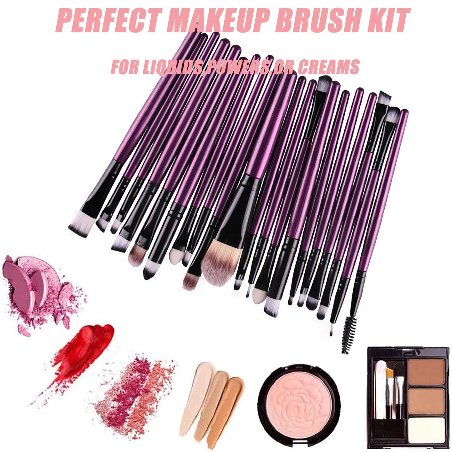 20 pcs Makeup Brush Set tools Make-up Toiletry Kit Wool Make Up Brush Set