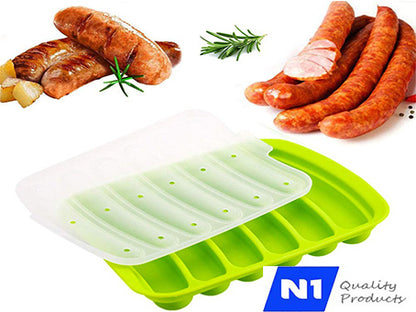 N1 Silicone Sausage Mold, Baking and ice Mold , DIY homemade Sausage Hot Dog Mold, lce and Candy Maker