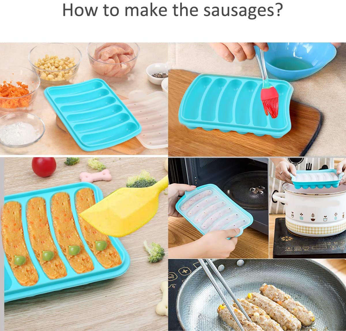 N1 Silicone Sausage Mold, Baking and ice Mold , DIY homemade Sausage Hot Dog Mold, lce and Candy Maker