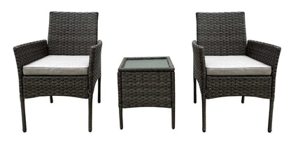 Prestige Patio Bistro Set 3-Piece Outdoor Conversation Set, Gray Wicker