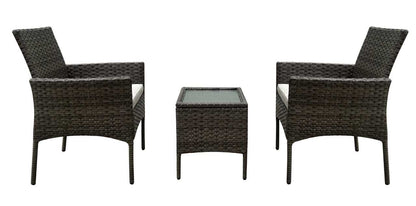 Prestige Patio Bistro Set 3-Piece Outdoor Conversation Set, Gray Wicker