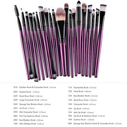 20 pcs Makeup Brush Set tools Make-up Toiletry Kit Wool Make Up Brush Set