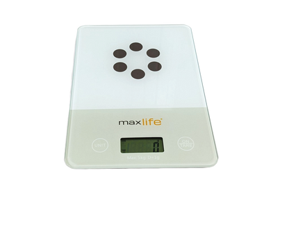 Max Life Digital Kitchen Scale ML-CF1 - High Accuracy Food Scale with Tare and Multi-Unit Measurement, Slim Design with Large LCD Display